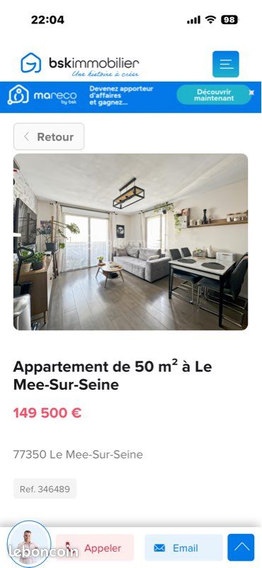 Appartement 2 pièces 50 m² · à Le Mée-sur-Seine · 50 m² · 149 500 €