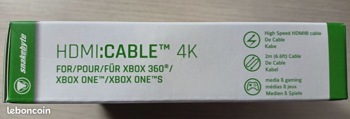 Câble HDMI 4K pour XBOX 360 ONE ONE S ou autres Snakebyte longueur 2 mètres (image 3)