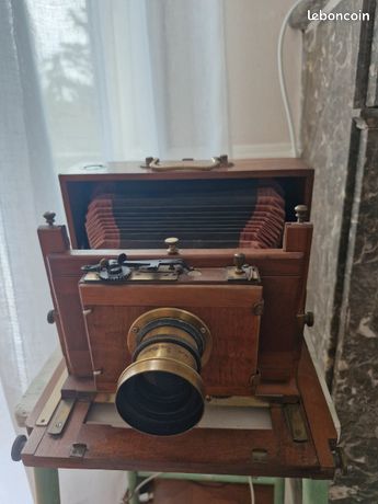 Ancien Appareil Photo À Soufflet Coton et Avec Housse