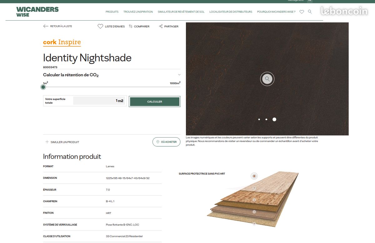 Lotde 8 lames de parquet liège à vendre (image 1)