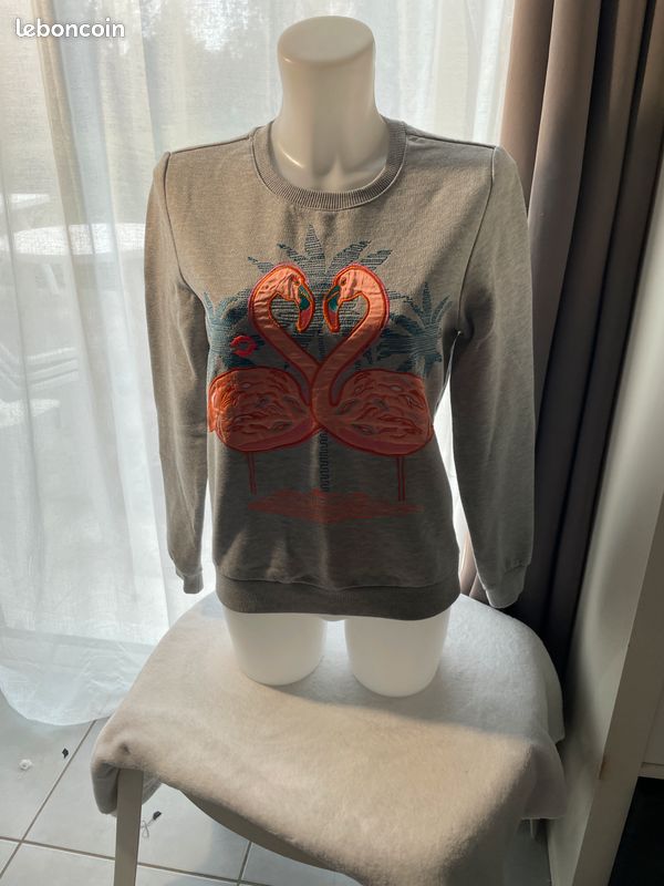 Sweat flamand rose marque "H&M" taille 36 (image 2)