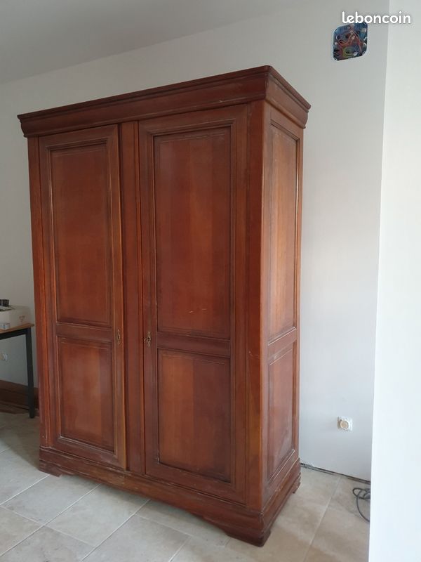 Armoire penderie Louis Philippe en merisier (image 3)