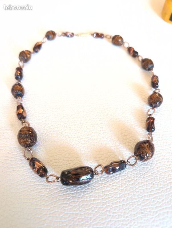 Romantic collier en veritable verre de murano de venise