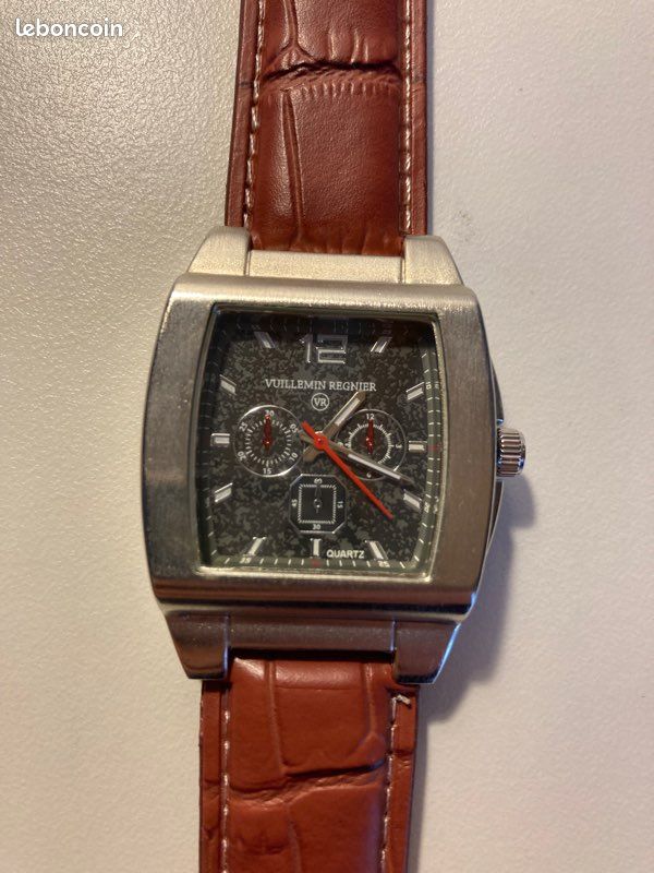 Montre Homme Vuillemin Regnier Quartz - Cadran Rond, Bracelet Marron - Occasion (petite Tâche Au Dos)