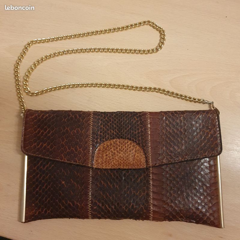 Sac à Main Vintage Années 70 - Cadre Métal Doré Fabrication Italienne - C. Vannuci