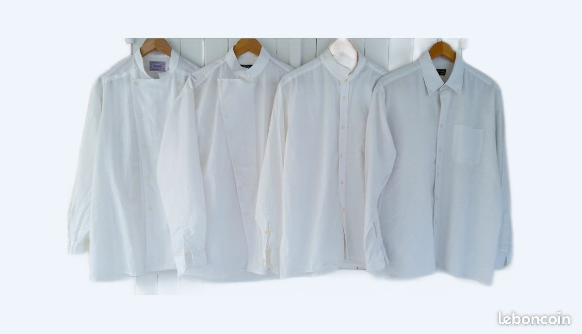 Chemise Homme English Laundry Blanche Brodée - Taille L, 100% Coton, Style Militaire