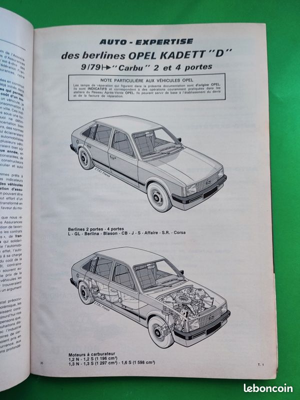 Revue AUTO EXPERTISE - 99 - OPEL KADETT "D" => 9/79 - Janvier/Février 1983 Toutes les Nomenclatures/Références des pièces en lien avec ce véhicule et bien plus d'informations sur d'autres véhicules (image 2)