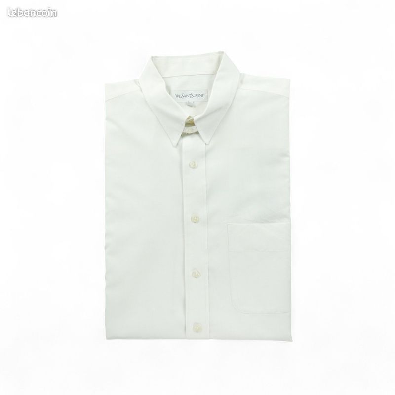 Yves Saint-Laurent Chemise classique Homme Taille L uni Blanc