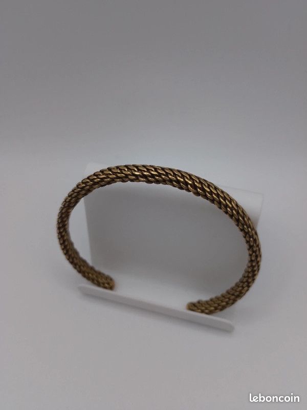 ✨ Bracelet effet chaîne – Couleur or ✨ Produit Neuf – Réglable – En laiton doré (image 4)