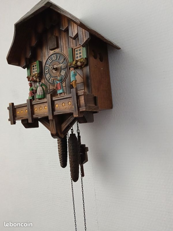 Pièce Horloge Comtoise – Façade Mini Forêt – Noir – Métal – Mécanisme Comtoise