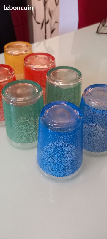 Lot 8 verres colorés vintage (image 5)