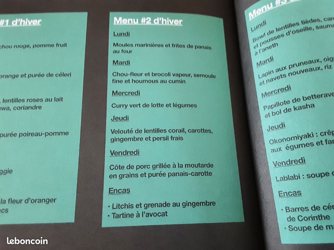 SPECIAL RÉÉQUILIBRAGE ALIMENTAIRE VALIDE PAR UNE NUTRITIONNISTE 2 H de CUISINE POUR TOUTE LA SEMAINE VENDU 8e50 ACHETE 24E 95 EN PARFAIT ETAT (image 17)