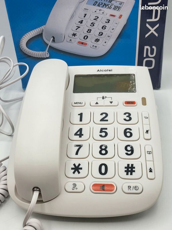#A12 – Téléphone fixe Alcatel Temporis Tmax 20 blanc avec boîte fonctionne (image 3)
