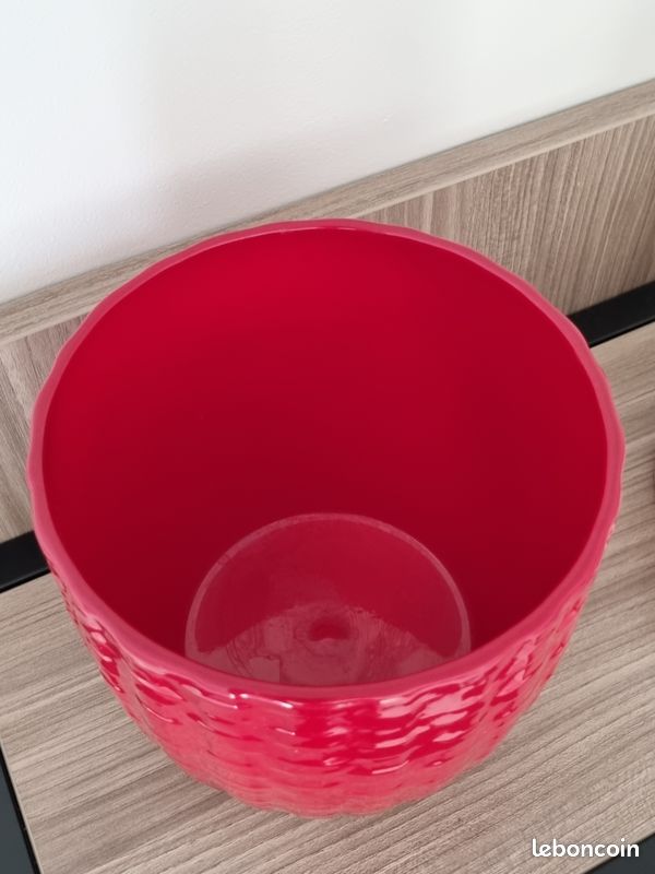 Cache-pot 16cm céramique rouge (image 2)