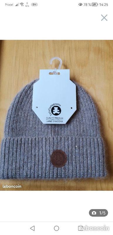 ✴️Bonnet Lulu Castagnette, Neuf, Laine Angora (image 2)