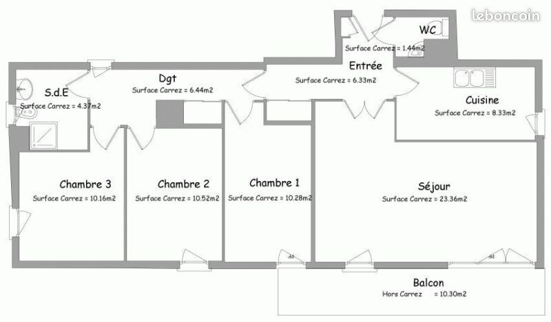 Appartement a louer saint-jean-de-braye - 4 pièce(s) - 81 m2 - Surfyn