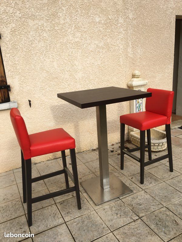 Lot de 2 tables hautes avec 4 chaises hautes (image 2)