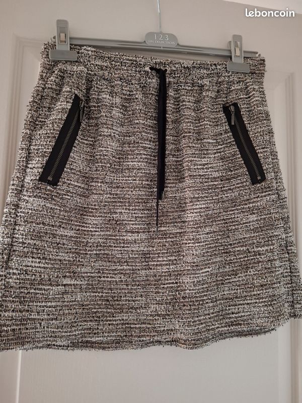 Jupe noire beige & doré Camaïeu - juju19 (image 1)