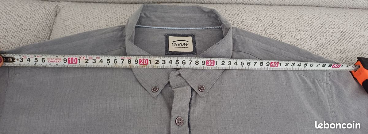 Chemise homme Oxbow - gris clair - XXL - manches longues (image 6)