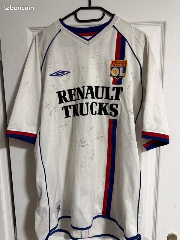 Maillot Olympique Lyonnais Umbro Domicile 2007/2008 – Taille L, Dédicacé, Bon état