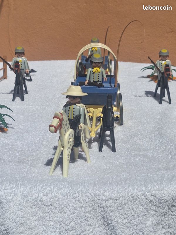 Playmobil Western - Chariot Sudiste Régiment Alabama Avec Munitions Et Poudre - Occasion