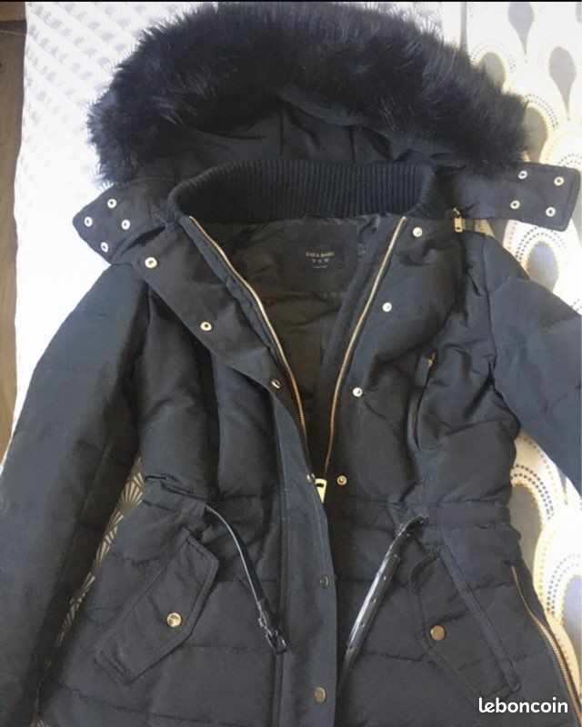Manteau à capuche fourrure Zara (image 3)