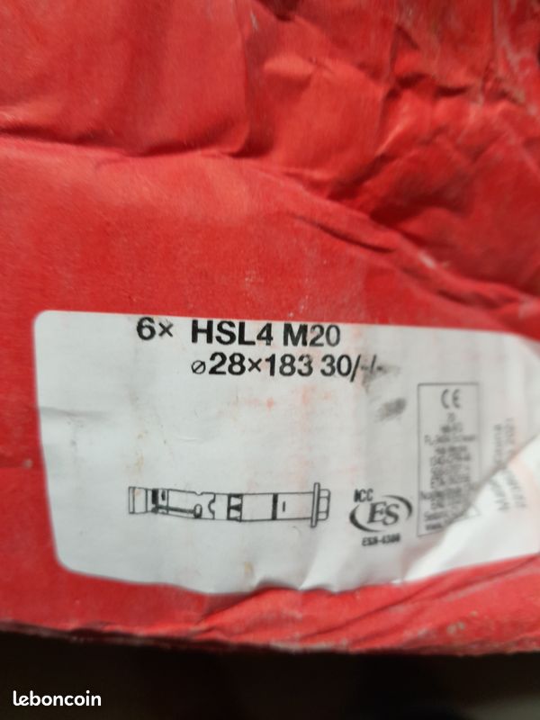 Goujon charges lourdes Hilti HSL4 M20 (image 2)
