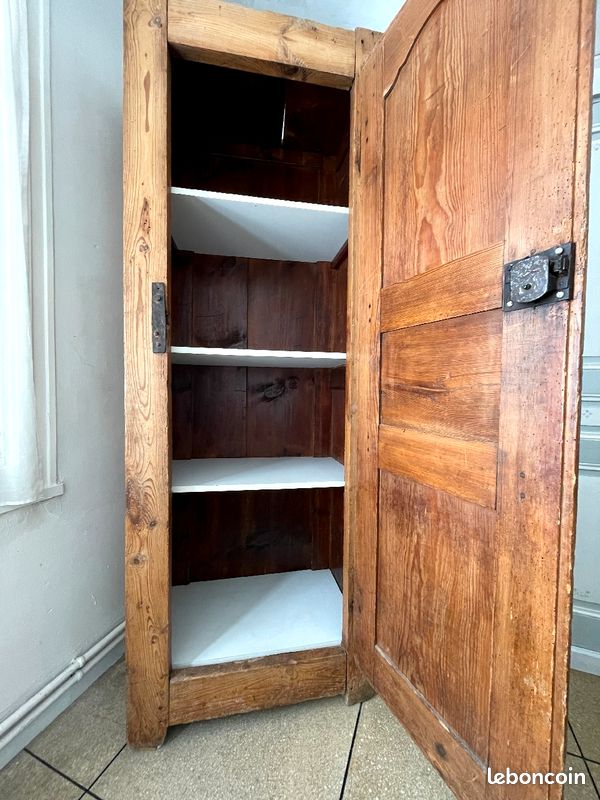 Armoire 4 étagères bois massif ancien style campagne (image 3)