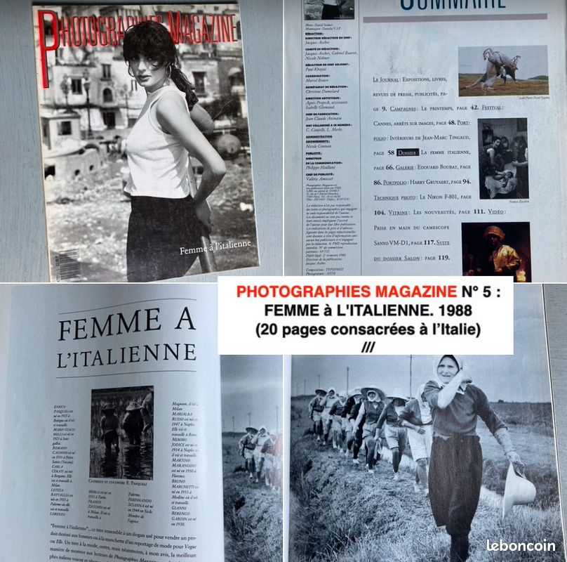 ITALIE (Culture-Littérature-Photos-Arts-Vie Politique) = 5 Revues / 2 Brochures / 3 suppléments à Libération /2 N° de Libération (Photographies Magazine-LU-Ancrages-Impréssions du Sud-Café Crème) (image 4)