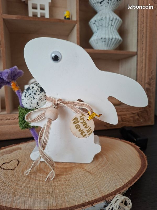 Figurine Lapin En Céramique Vintage - Déco Pâques Avec Raquette De Tennis - Fantaisiste