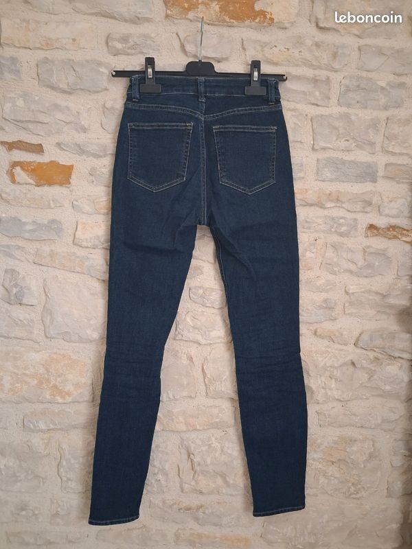 Jean slim bleu marine "H&M" taille XS (34) en tres bon etat (image 7)
