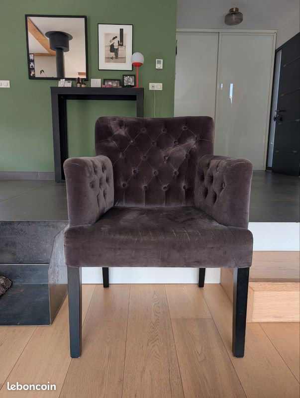 Fauteuils velours gris (image 3)