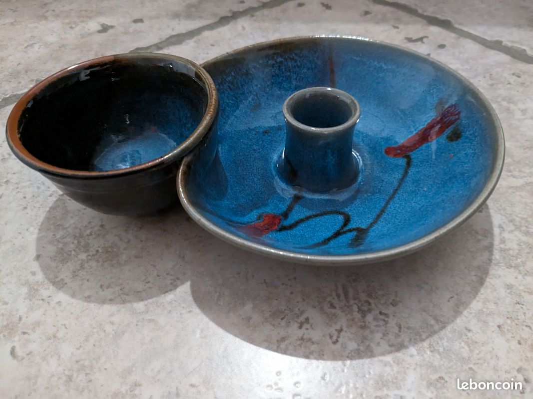Coupelle apéritive bleue en grès émaillé Thierry Perraud (image 1)
