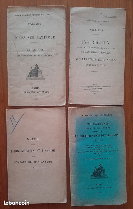 Rare Lot de Manuels Militaires 14-18 - Tactique et Fortification - État-Major (image 1)