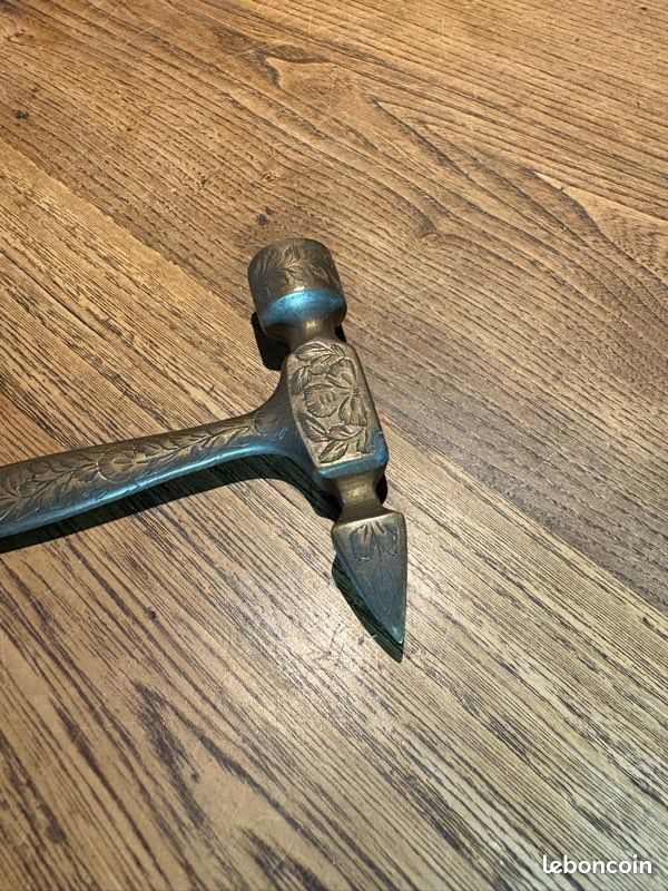 Marteau de texturation - Outil de fabrication de bijoux - Tête carrée avec manche en bois - Motif métallique - Outils de moulage - Marteau à bijoux