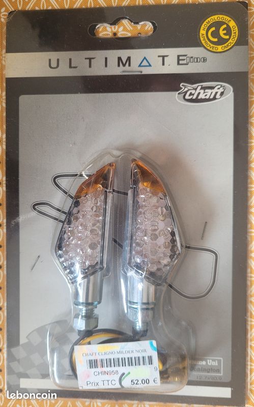 Paire De Clignotants Moto Mini – Noir, Verre Jaune, 12V 21W, Avec Tige Caoutchouc