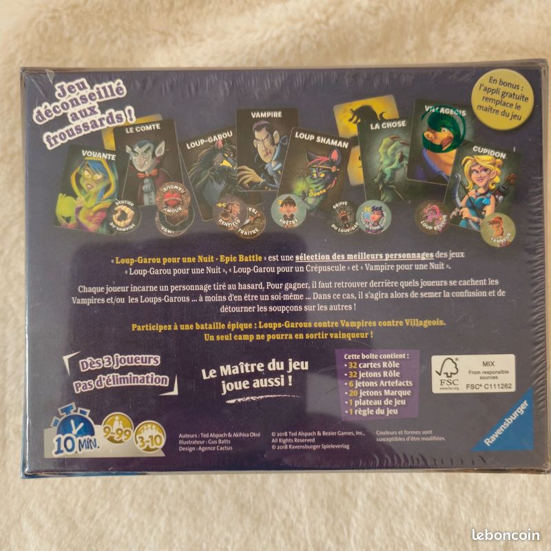 LOUP-GAROU POUR UNE NUIT [EPIC BATTLE] Jeux Ravensburger NEUF JAMAIS OUVERT (image 2)