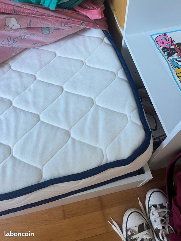 Lit 90x190 blanc avec matelas (image 5)