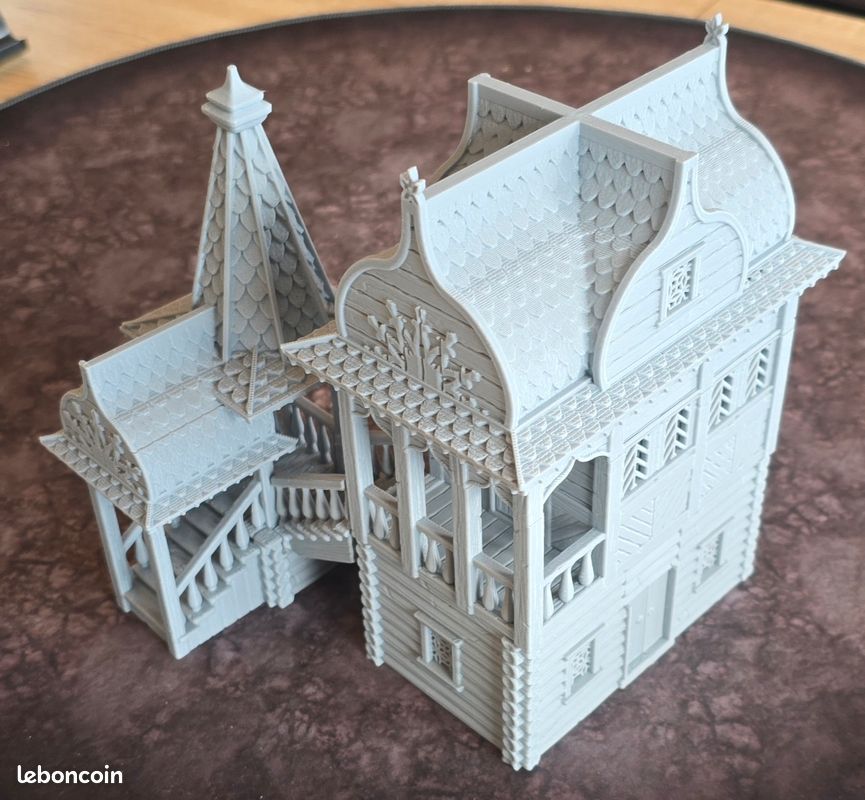 Maison 2 étages JDR - terrain à peindre, pour jeux de rôle / figurines (D&D, Pathfinder...) (image 2)
