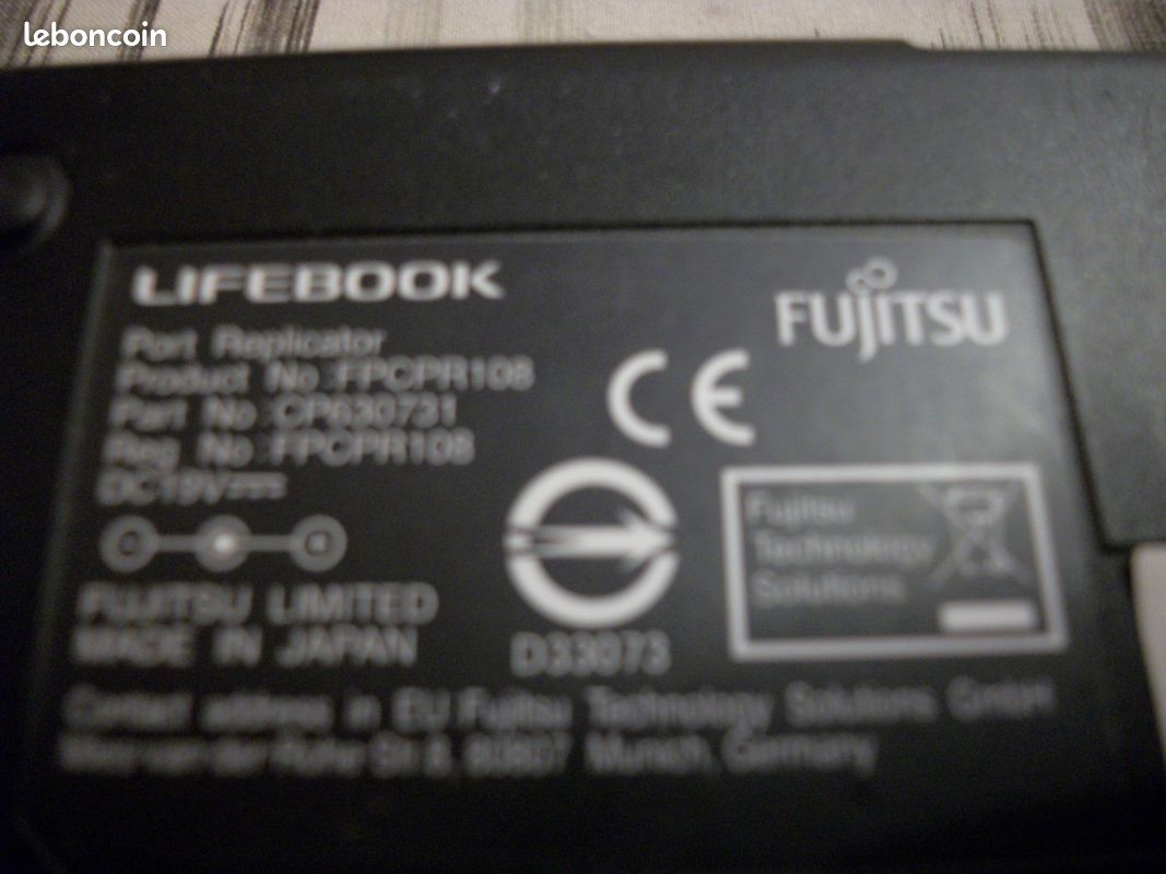 Station d'accueil Siemens Fujitsu Lifebook P701 P702 P771 P772 FPCPR108 (image 3)