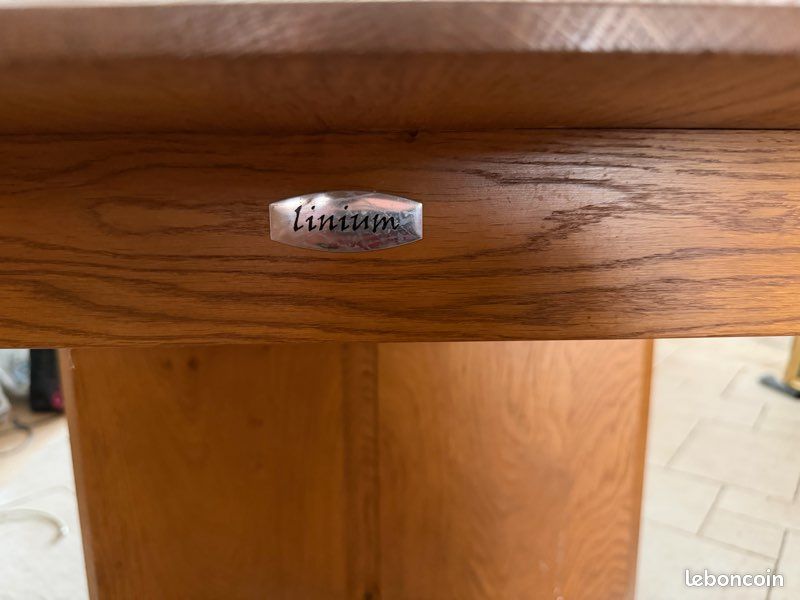 Table bois extensible avec rallonge intégrée – style chêne – très bon état (image 2)