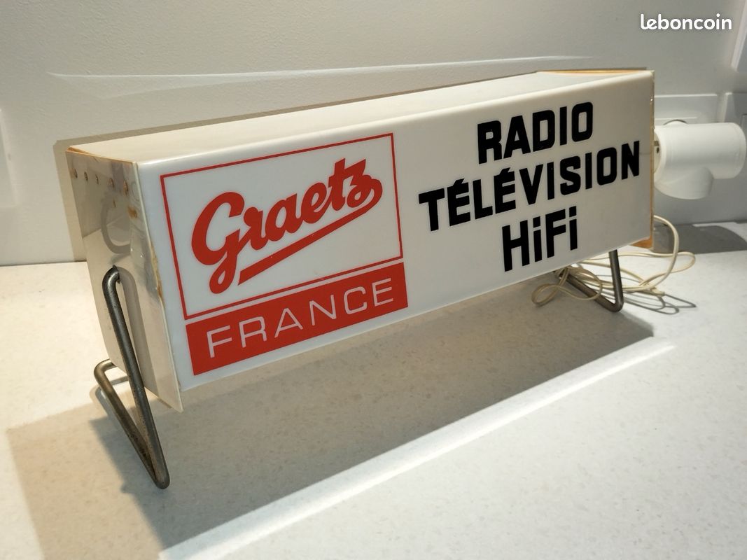 Lampe publicitaire Graetz rétro vintage garage atelier pub radio télévision hifi (image 1)