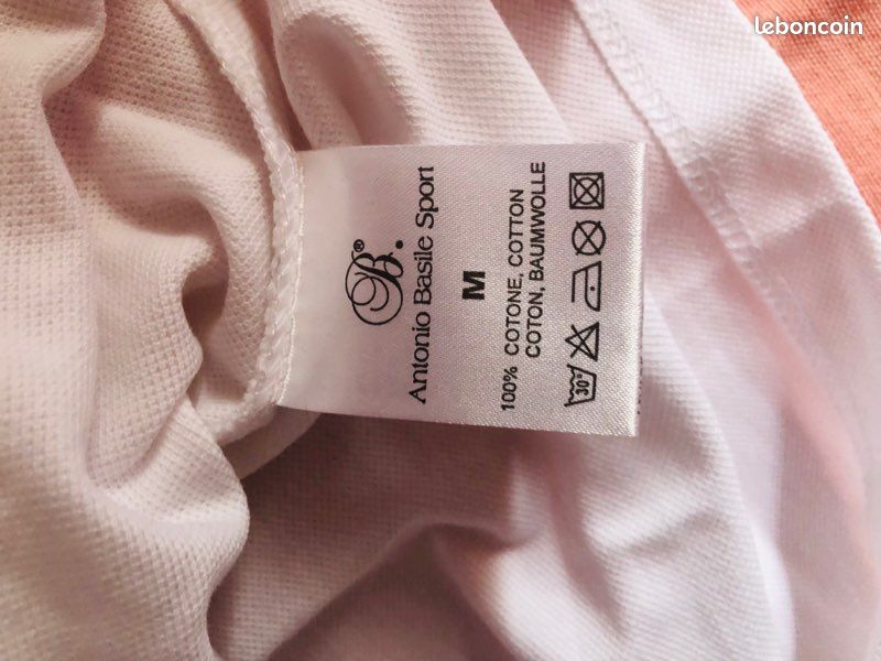 Polo slim blanc manches longues Antonio Basile Sport taille M (image 6)