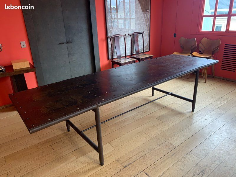 Grande table industrielle en acier / fonte (image 2)