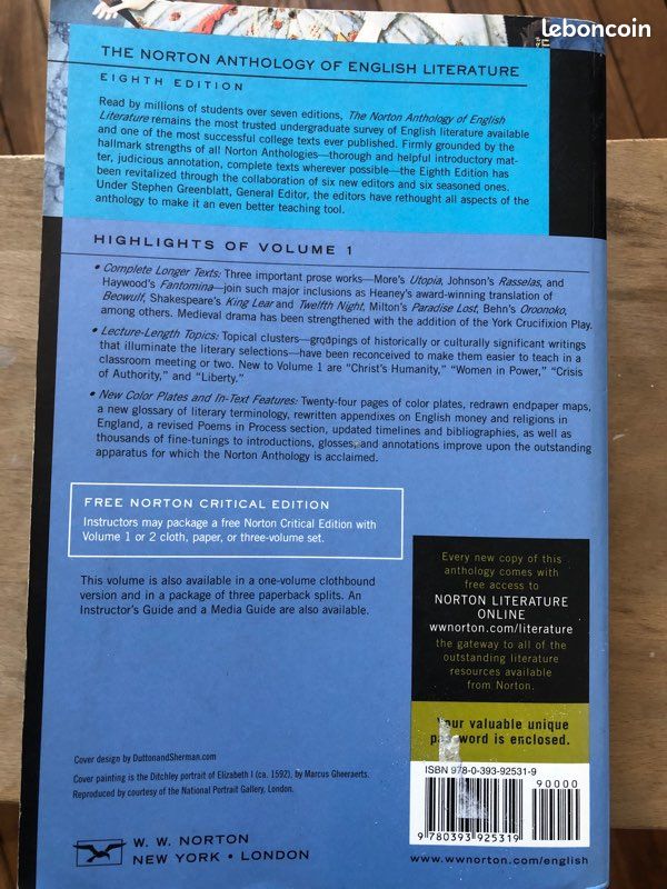 The Norton Anthology of English Literature, Volume 1 (image 2)