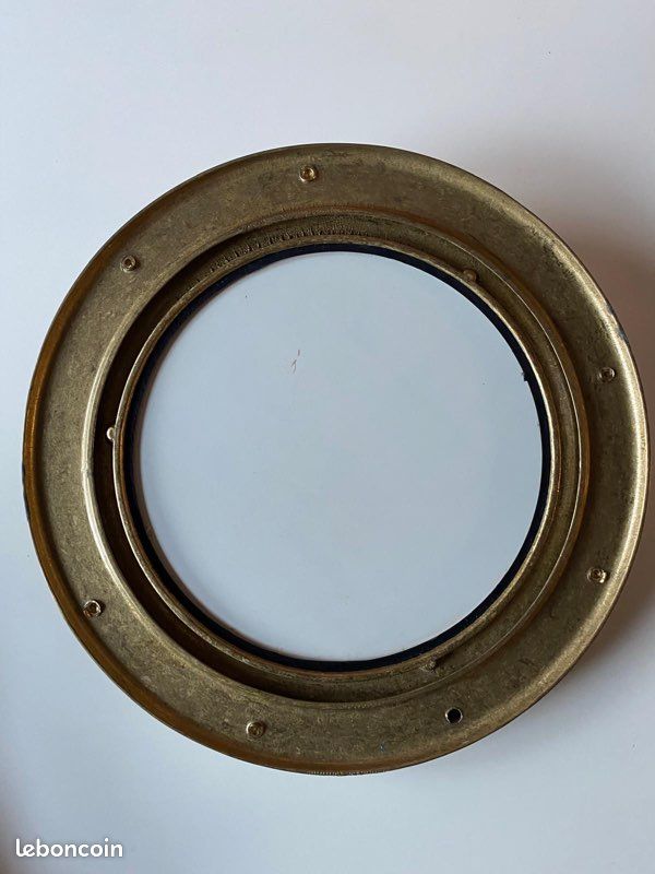 Miroir Hublot Vintage En Laiton Massif - Diamètre 20cm, épaisseur 2cm - Fonction Ouverture - Occasion