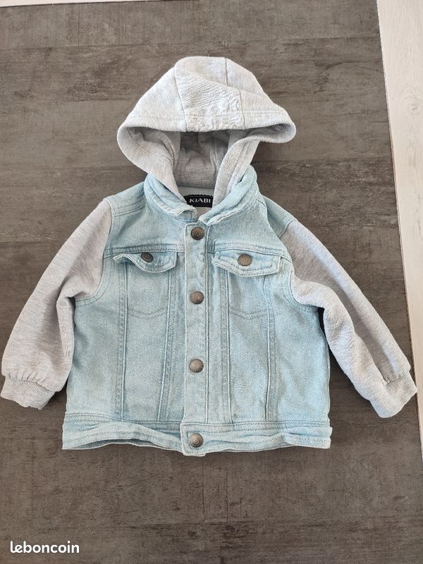 Veste en jean's à capuche Kiabi 18 mois (image 1)
