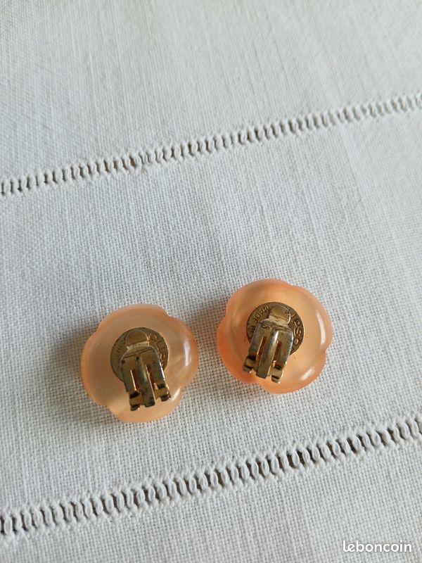 Boucles D'oreilles Clips Vintage Rosace - Couleur Or Poli Brillant - Modèle *4698 - Occasion