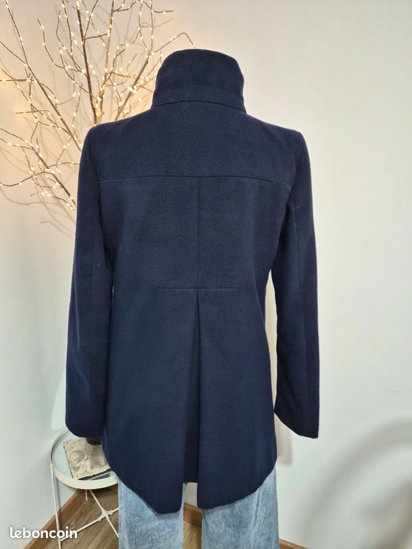 Manteau Velours Marine Mango – Élégant Et Officier – Taille XS, Neuf Avec étiquettes – Style Longue Veste Pour Femme