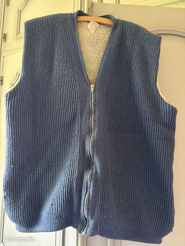 Gilet Homme Vintage Velours Côtelé – Coupe Ajustée, Style British Élégant (M Bleu)